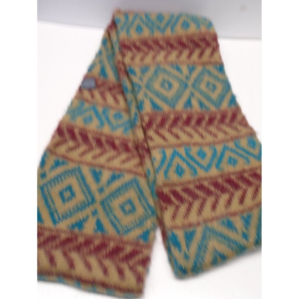 Alpaca Blend Women's Infinity Scarf Made in Peru 70”X6” Blue Red Tan Andes Gifts